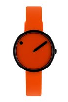 Picto Design Dameshorloge Oranje Wijzerplaat, Oranje Rubberen Horlogeband 43373-0612B - 30mm