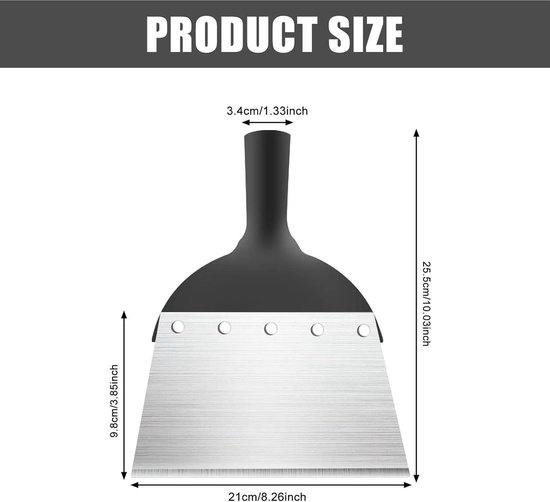 Pelle de jardin multifonctionnelle pour nettoyer le jardin - Pelle plate en acier - Outil végétal pour le désherbage - 21 cm