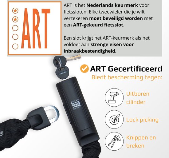 Maxx-Locks Picton Kettingslot - Art 2 Fietslot - Ketting van 8,3 mm Dikke Schakels - Slot met ART keurmerk - Geschikt voor Electrische Fiets en Fatbike - 180 cm van Maxx-Locks — afbeelding 3