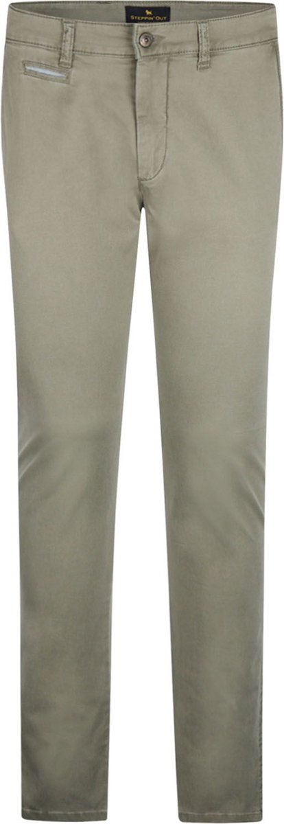 Steppin' Out Chino broek Northport Olijfgroen - Maat W 33 - L 34 - Heren - Mannen broeken