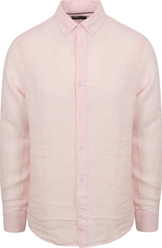 Suitable Overhemd Linnen Lichtroze - Maat 3XL - Heren - Casual Shirt
