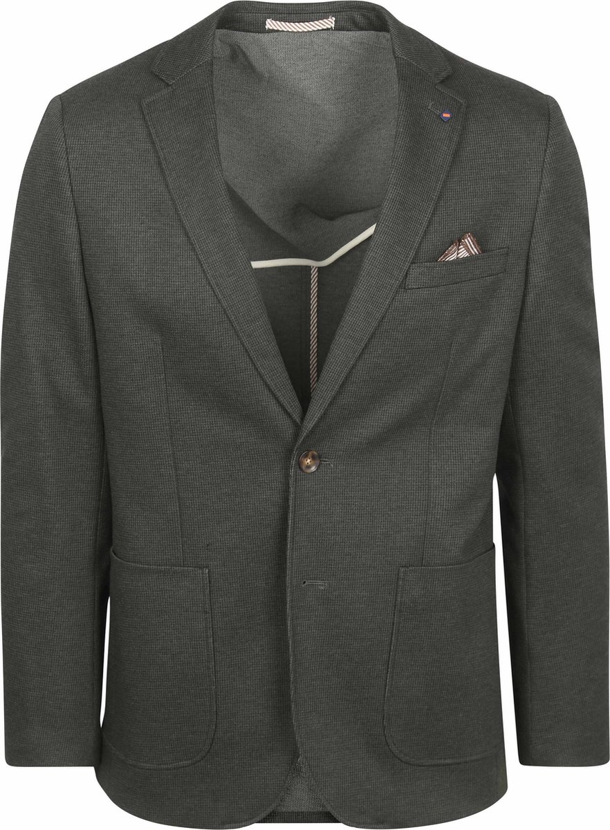 Suitable Colbert Fame Pied de Poule Donkergroen - Maat 52 - Heren blazer