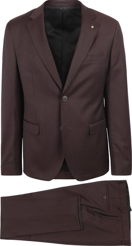 Convient - Costume Strato Wool Bordeaux - Homme - Taille 54 - Coupe Slim