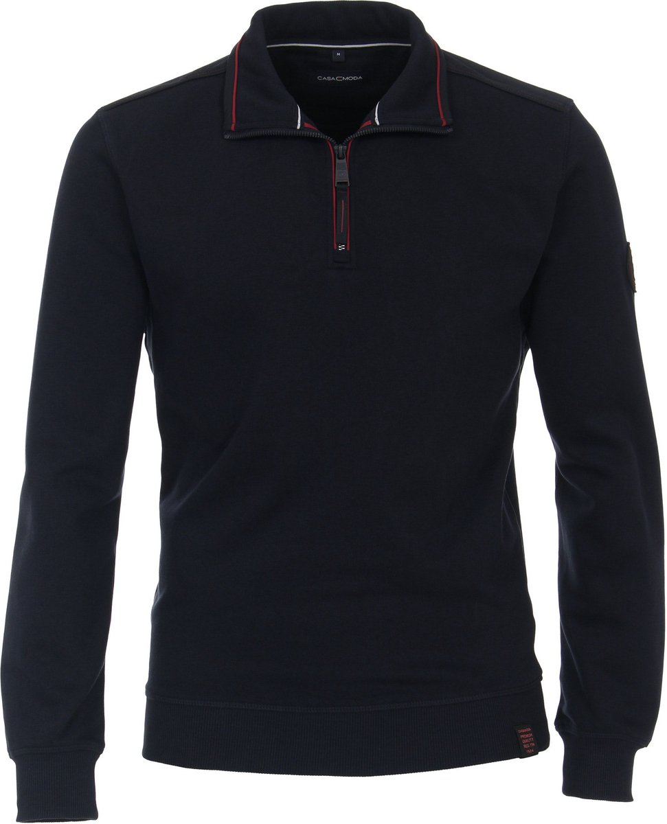 CASAMODA Half Zip Trui Donkerblauw - Maat XXL - Heren
