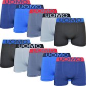 Microfiber Boxershorts Heren - 10-Pack - Uomo - Naadloos - Effen - Blauw - Rood - Maat XL/XXL