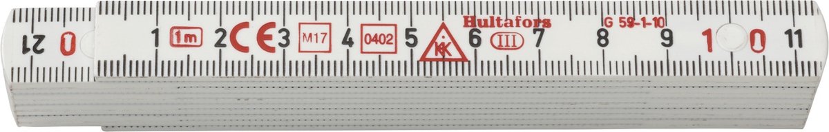 Hultafors Duimstok G 59 1m - 10-delig - wit
