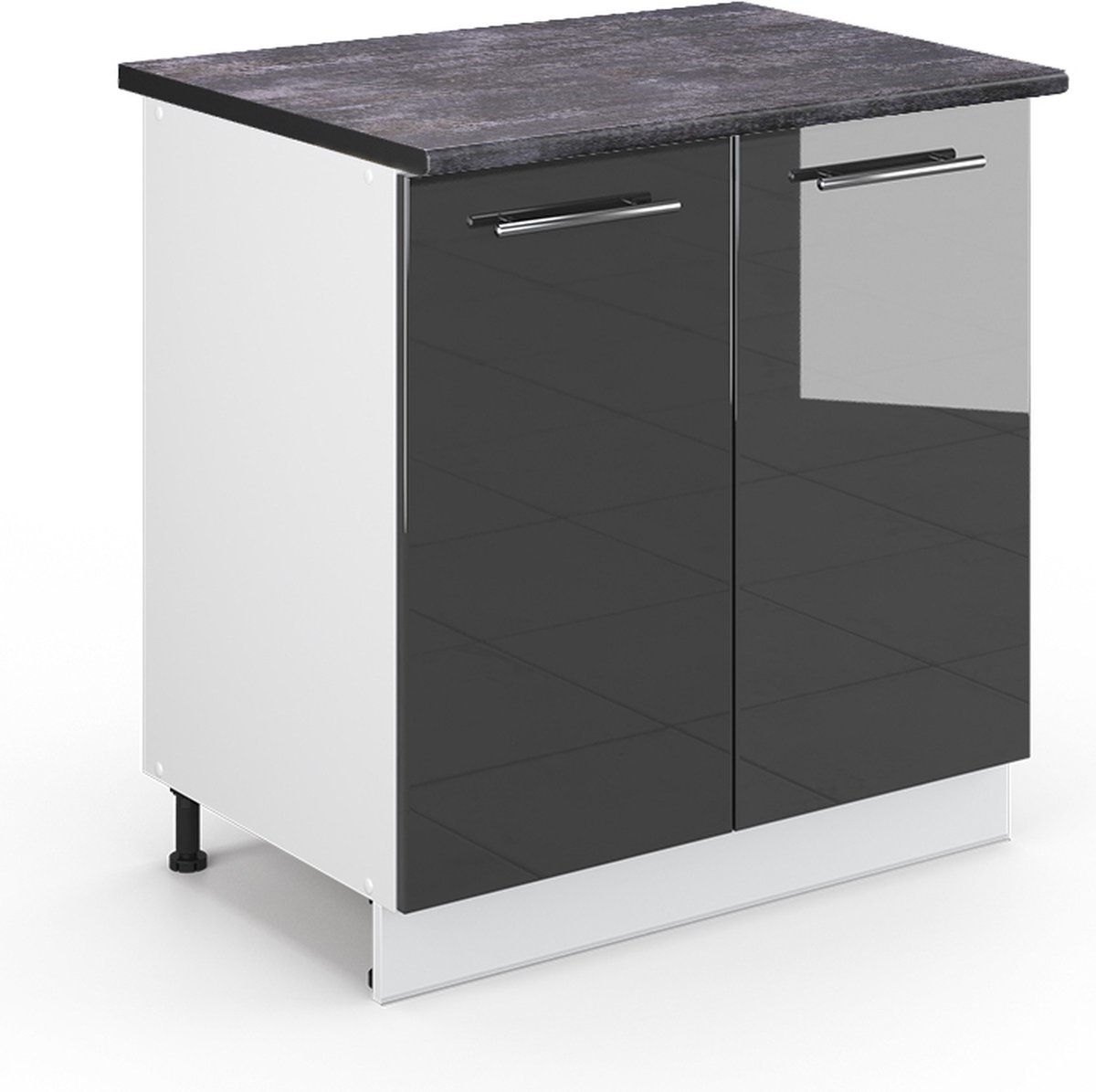Vicco Fame-Line Wastafelkast – 80 cm met legplank, WB Antraciet Antraciet Hoogglans