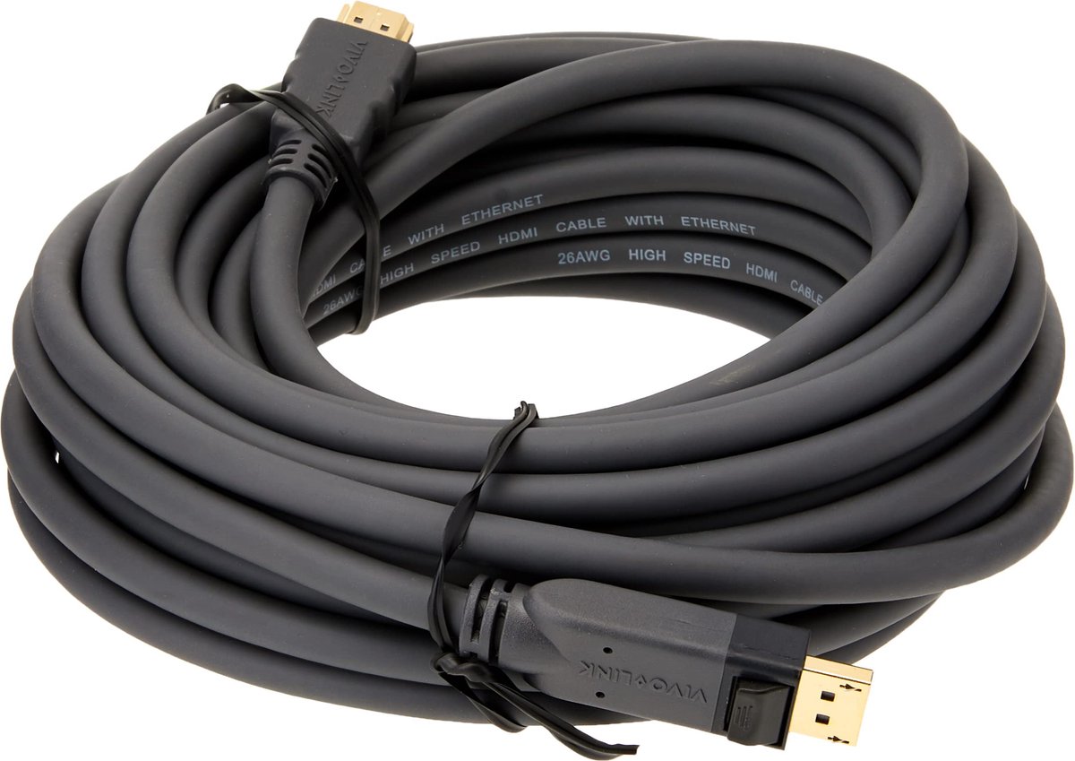 VivoLink 10m Displayport - HDMI Zwart