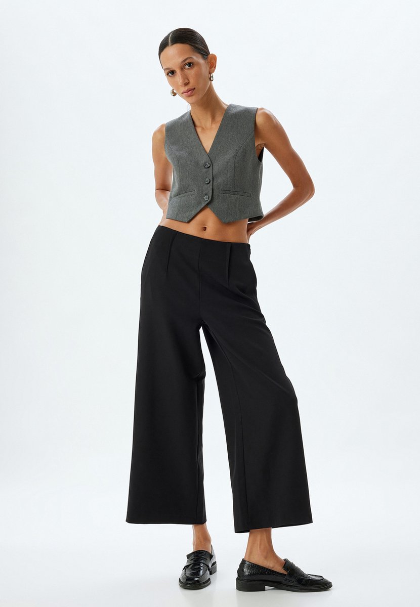 Hoge taille Brede pijpen Broek
