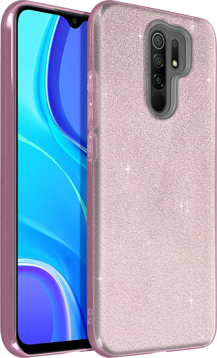 Geschikt voor Xiaomi Redmi 9 Ring-Hoesje Bi-materiaal Video-steun rood