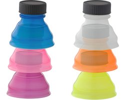 6 stuks - Deksels voor blikjes frisdrank - deksels voor bruisend water - 6*5.5*3.5cm - kleur - plastic - BPA-vrije - herbruikbare - Onmisbare picknickaccessoires en strandgadgets - voor blikjes frisdrank, bier, energiedrankjes, sap, seltzer