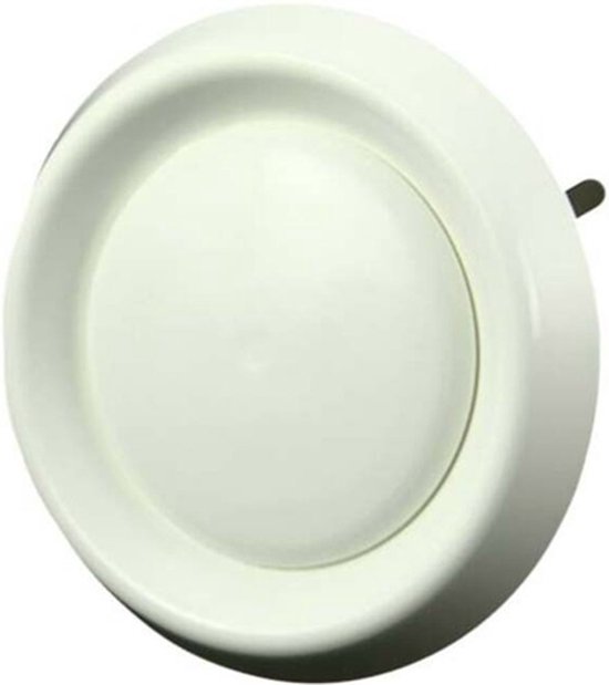 Rucon metalen afvoer ventilatie ventiel met klemveren spierwit RAL9010 80 mm - DVSER 80