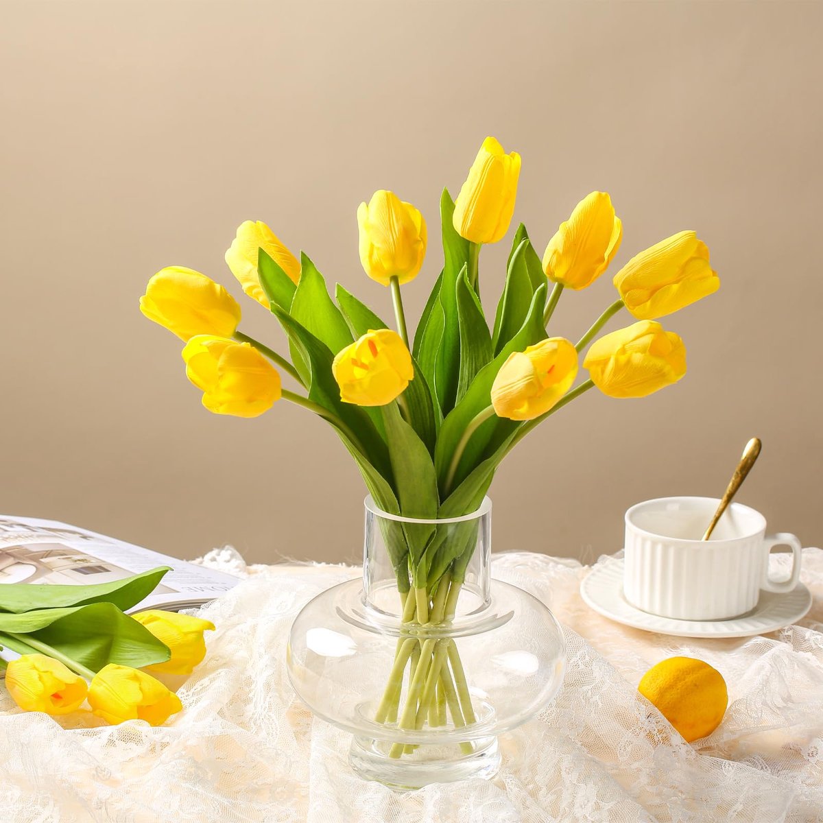 Goodivery ® Tulpen Bloemenbundel voor Decoratie en Geschenk in Vibrant Gele Kleuren