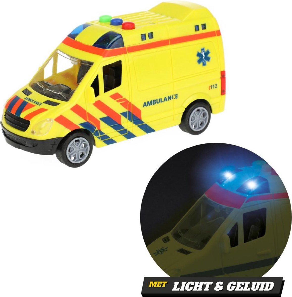 Toi-Toys Ambulance - speelgoed auto - frictie - licht en geluid - speelgoed — afbeelding 7