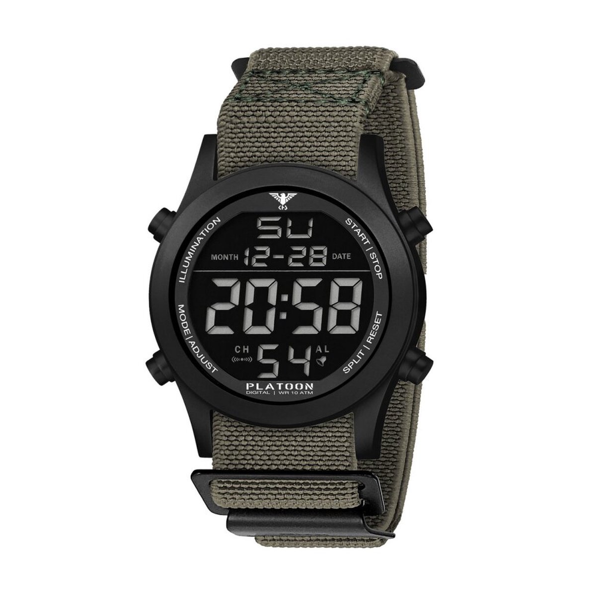 KHS - KHS.PLABSD.DFSGO - Polshorloge - Heren - Kwarts - PLATOON Black Steel Digital
