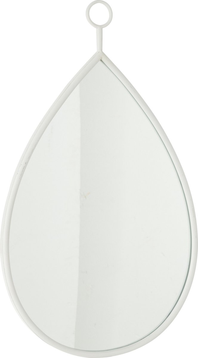 J-Line spiegel Drop - glas - wit - large - 45 x 74.5 cm