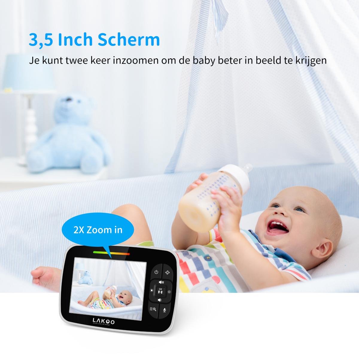Helios2day LAKOO HD Babyfoon met Camera en Monitor 3.5 Inch - afbeelding 3