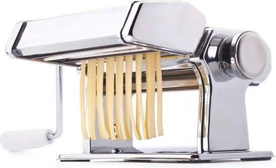 Manuele Pastamachine roestvrij staal, 6 instelbare standen, pastamachine 2mm /4.5mm/8mm voor spaghetti, fettuccine, lasagne
