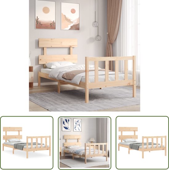 vidaXL Bedframe zonder matras massief grenenhout 90x200 cm, bed, bed ombouw, stapelbed, bedbodem, slaapkamermeubel, eenpersoonsbed, 1 persoonsbed vidaXL Bedframe zonder matras massief grenenhout 90x200 cm, bed, bed ombouw, stapelbed, bedbodem, slaapkamermeubel, eenpersoonsbed, 1 persoonsbed