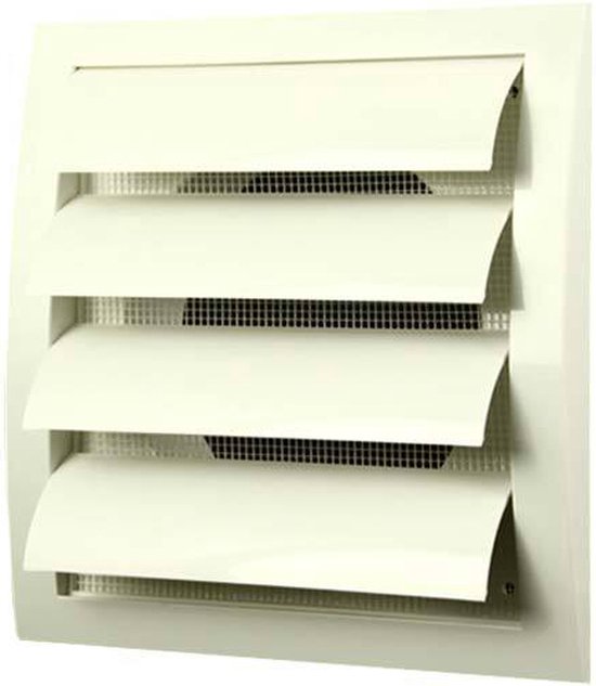 Lamellenrooster overdruk ventilatierooster 190x190 diameter: 125 wit - ND12Z