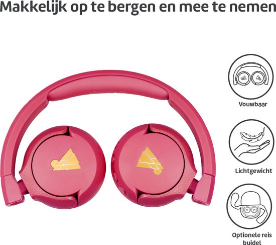 POGS - The Gecko 2 - Draadloze on-ear kinder koptelefoon - Bluetooth - Veilige volumebegrenzing - Duurzaam - Gratis app voor extra functies - rRoze
