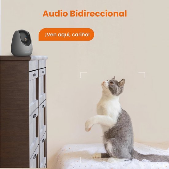 WLAN IP-camera met 360° draaibare functie, 2-weg audio, nachtzicht en bewegingsdetectie van Merkloos — afbeelding 4