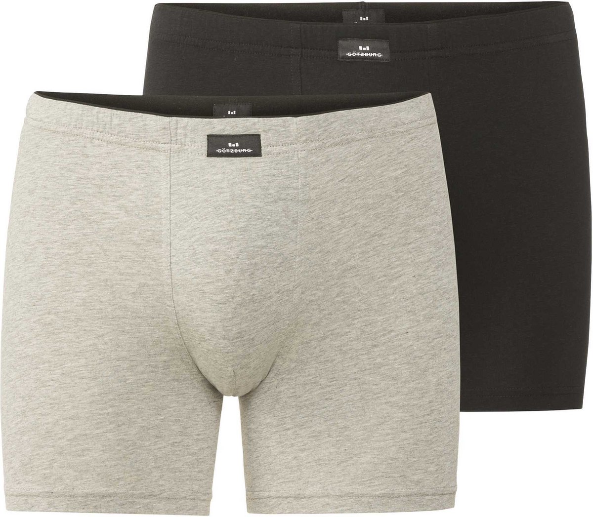 Götzburg heren 2P long boxers basic zwart & grijs