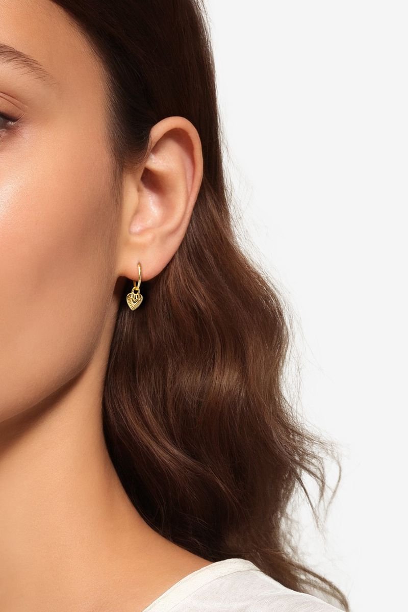 Sissy-Boy - Gold plated oorbellen met hartje