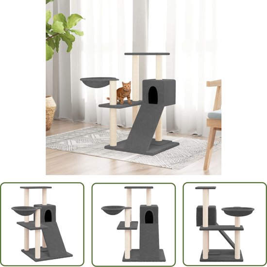 Krabpaal voor katten - Gemakkelijk krabben voor katten Multifunctionele kattenkrabplank van sisal grenen Slijtvaste kattensofa Klauwslijper Kattennesten(Groot