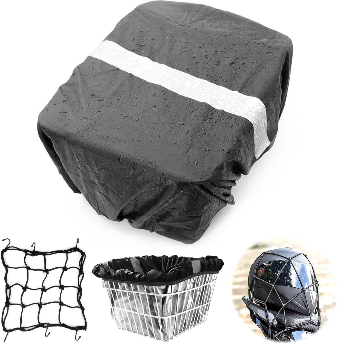 JGS ® Fietsenmand Regenhoes Met Reflecterende Strips Voor Optimale Bescherming En Veiligheid