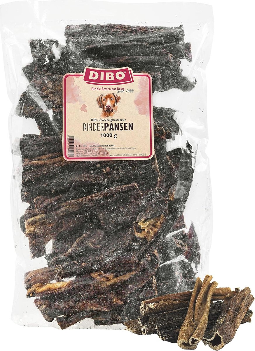 Kleine Natuurkauwsnack voor Honden - Runderpens 1000g, Gezonde Tussendoortjes Zonder Chemicaliën