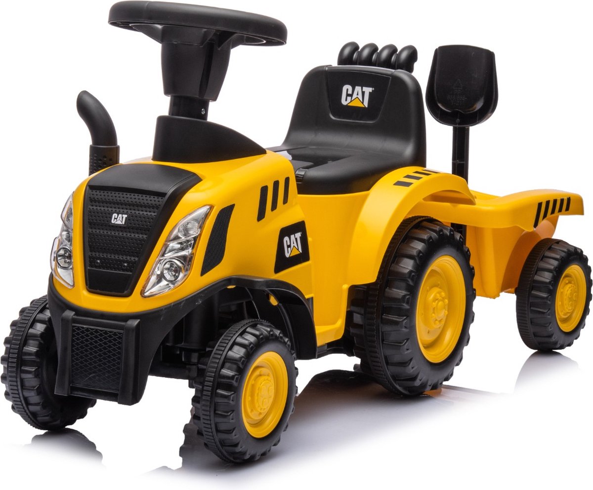 Eco Toys - CAT Tractor Loopauto - Geel/Zwart - Met Aanhanger, Schep & Hark - Claxon & Verlichting - Vanaf 12 Maanden - Max. 25 kg — afbeelding 4