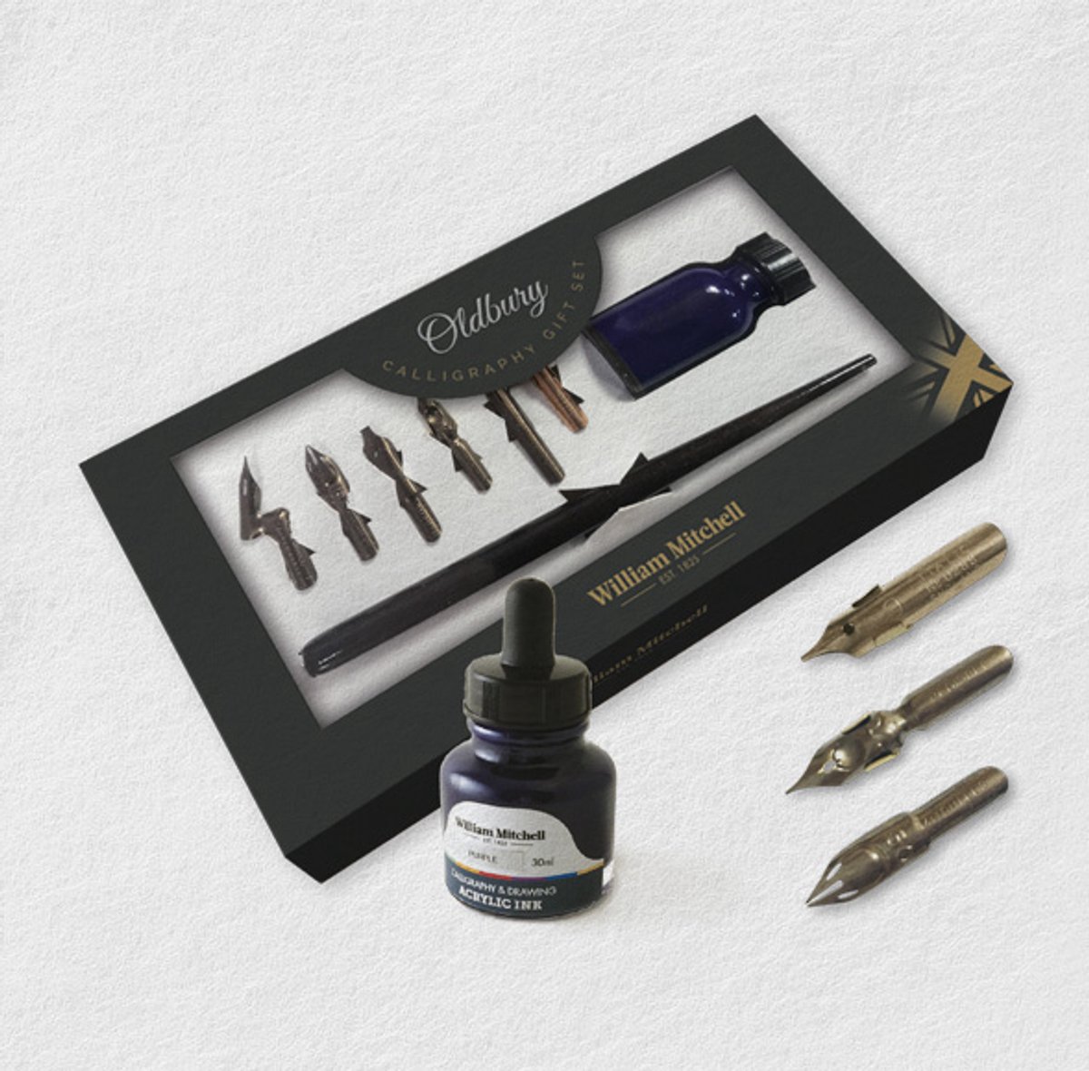 William Mitchell kalligrafie set Oldbury - creatieve schrijfset met inkt.