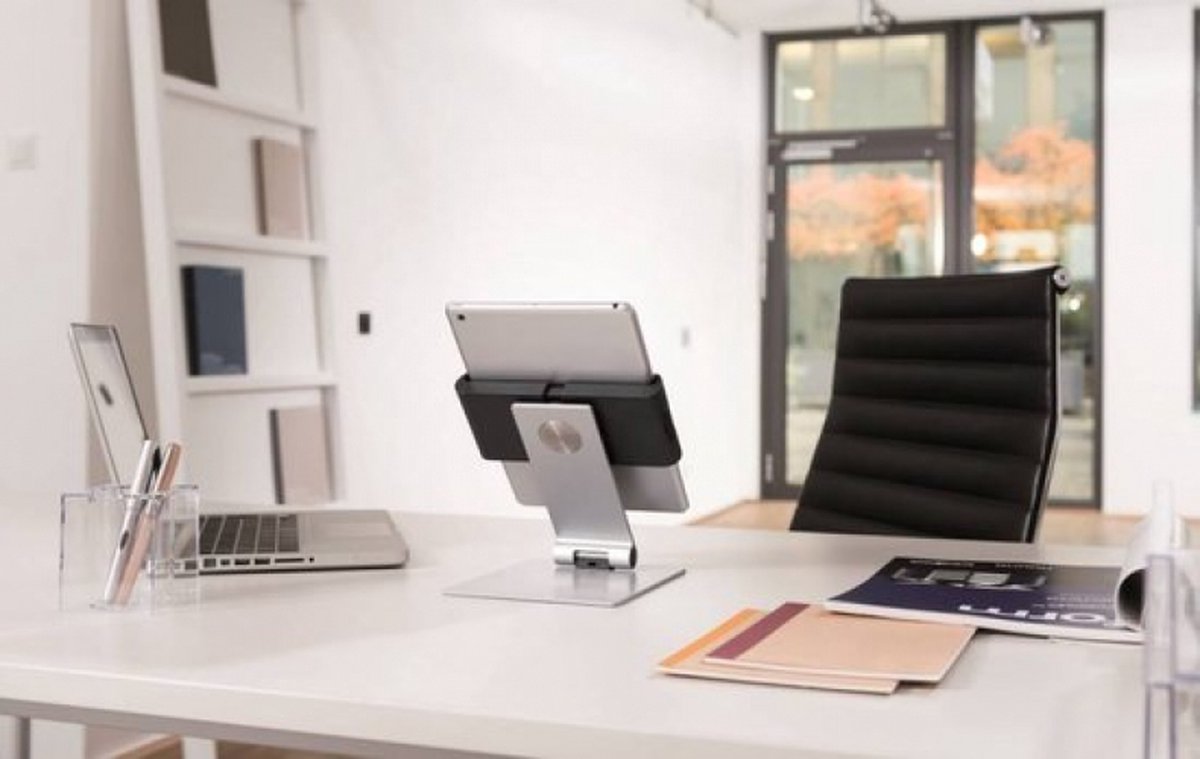 Durable tablethouder XL - Zilver - 360° draaibaar