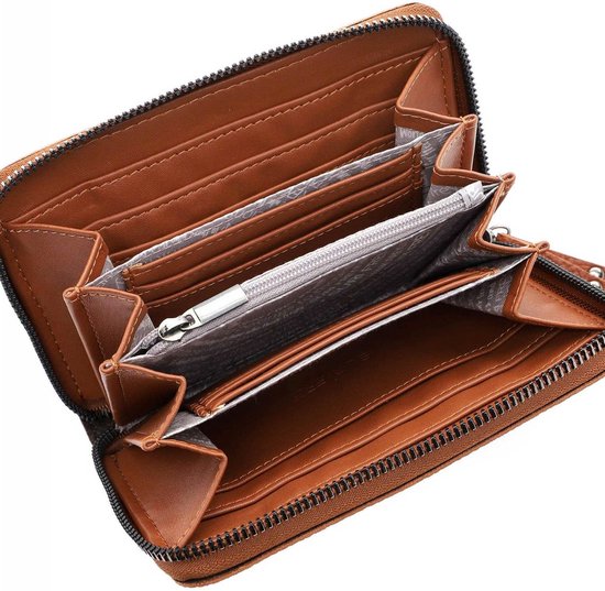 SURI FREY Porte-monnaie Gitty Zip Around Wallet Darkcognac Brun