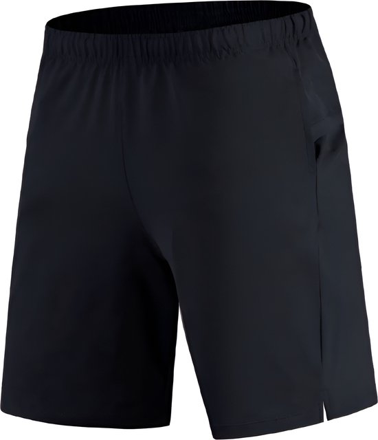 Short de sport noir avec ceinture élastique.