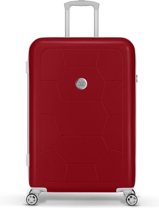 SUITSUIT Reiskoffer 75x49x29 - Reiskoffer met wielen - Veilig Cijferslot - Lichtgewicht koffer - Reiskoffer groot - 94L - Caretta koffer Red Cherry - Rood