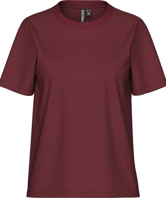 Pieces T-shirt Pcria Ss Solid Tee Jrs Noos Bc 17140802 Tawny Port Dames Maat - M