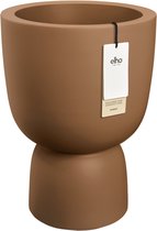 Elho Amber Coupe Round 41 - Bloempot voor Binnen & Buiten - 100% Gerecycled Plastic - Ø 41.3 x H 57.9 cm - Karamel