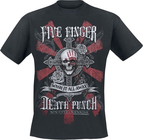 Five Finger Death Punch WashIt Away Heren T-shirt - zwart - XXL