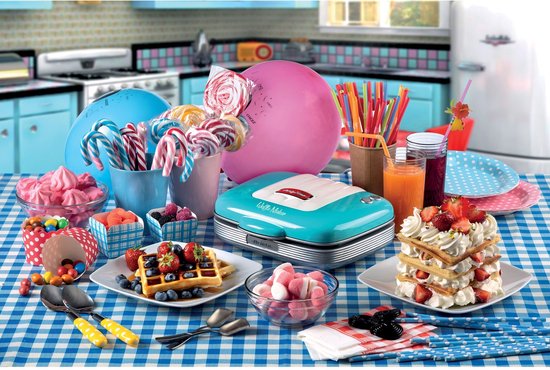 Ariete 1973/01 - 50's Style Waffelijzer - 700W - Anti-aanbakplaat - Licht blauw van Ariete — afbeelding 3
