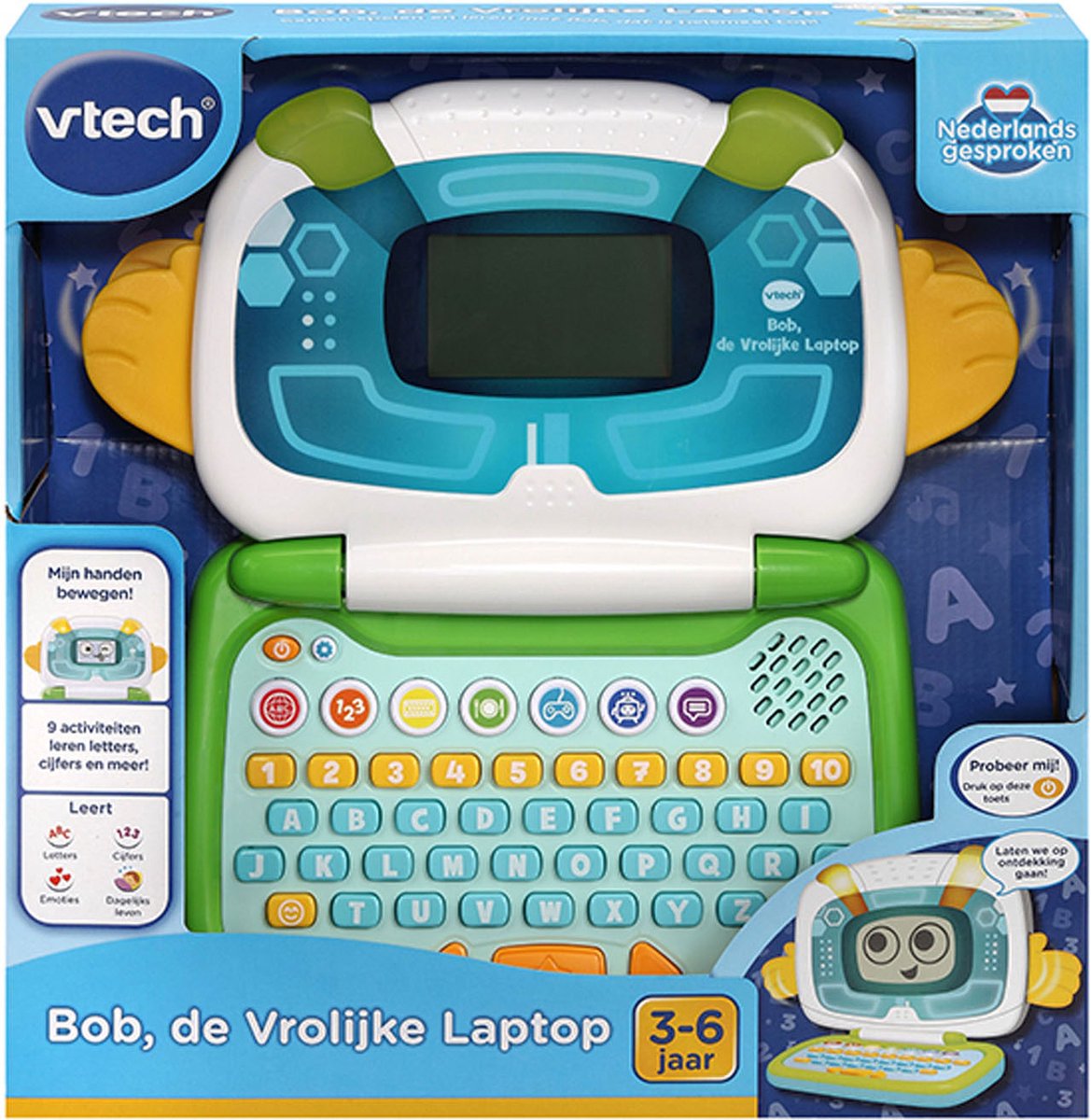 VTech Bob de Vrolijke Laptop - Speelgoed Computer - Maak Kennis met Letters, Cijfers en Tellen - Cadeau - 3 tot 6 Jaar — afbeelding 6