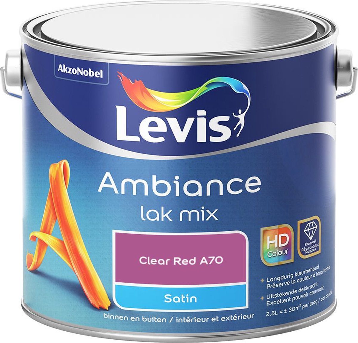 Levis - Ambiance Lak Satin Mix - Clear Red A70 - Mengverf - 2,5 L