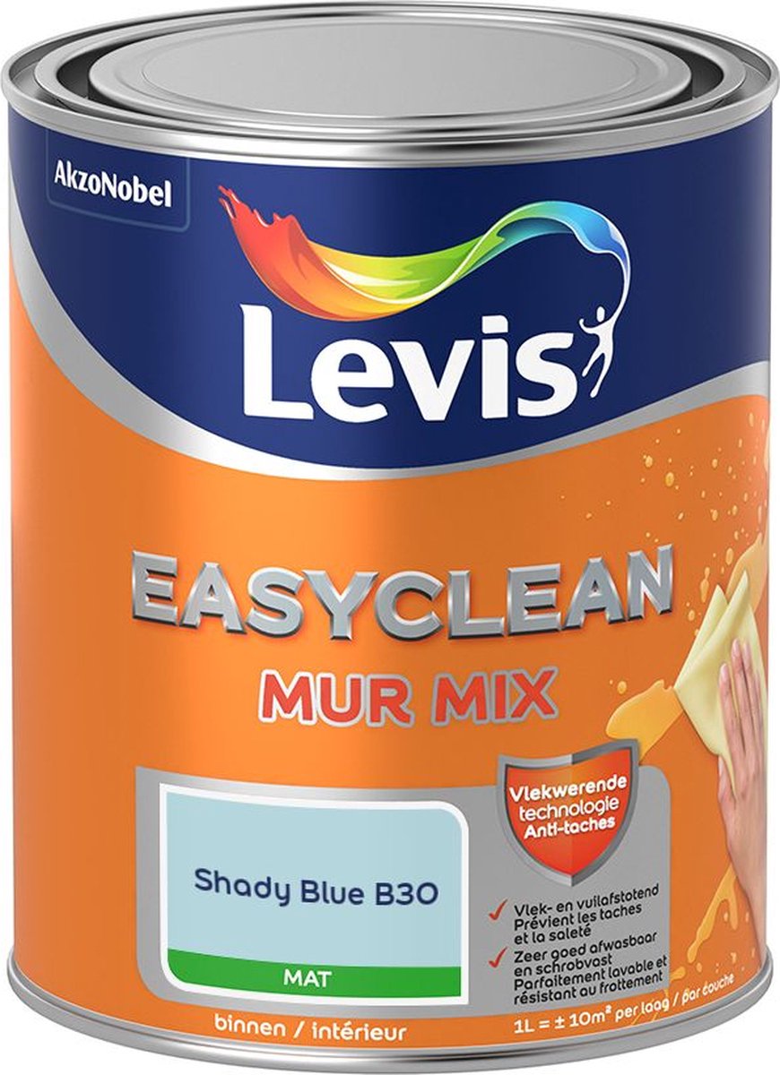 Levis - Easyclean Mur Mat Mix - Shady Blue B30 - Mengverf - 1 L