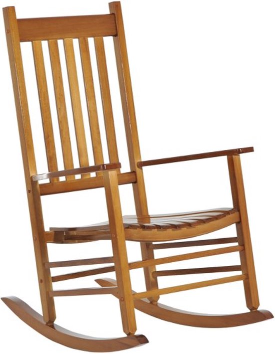 Outsunny schommelstoel met armleuning, tuinstoel, massief hout, 112 x