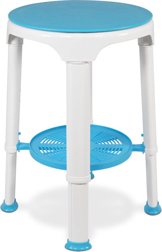 Aidapt douchekruk met draaibare zitting en opbergplank