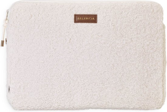 Selencia Laptop Sleeve - Housse pour ordinateur portable adaptée à 15 pouces / 15,3 pouces / 15,6 pouces / 16,2 pouces / 16 pouces - Selencia Teddy Sleeve - Beige