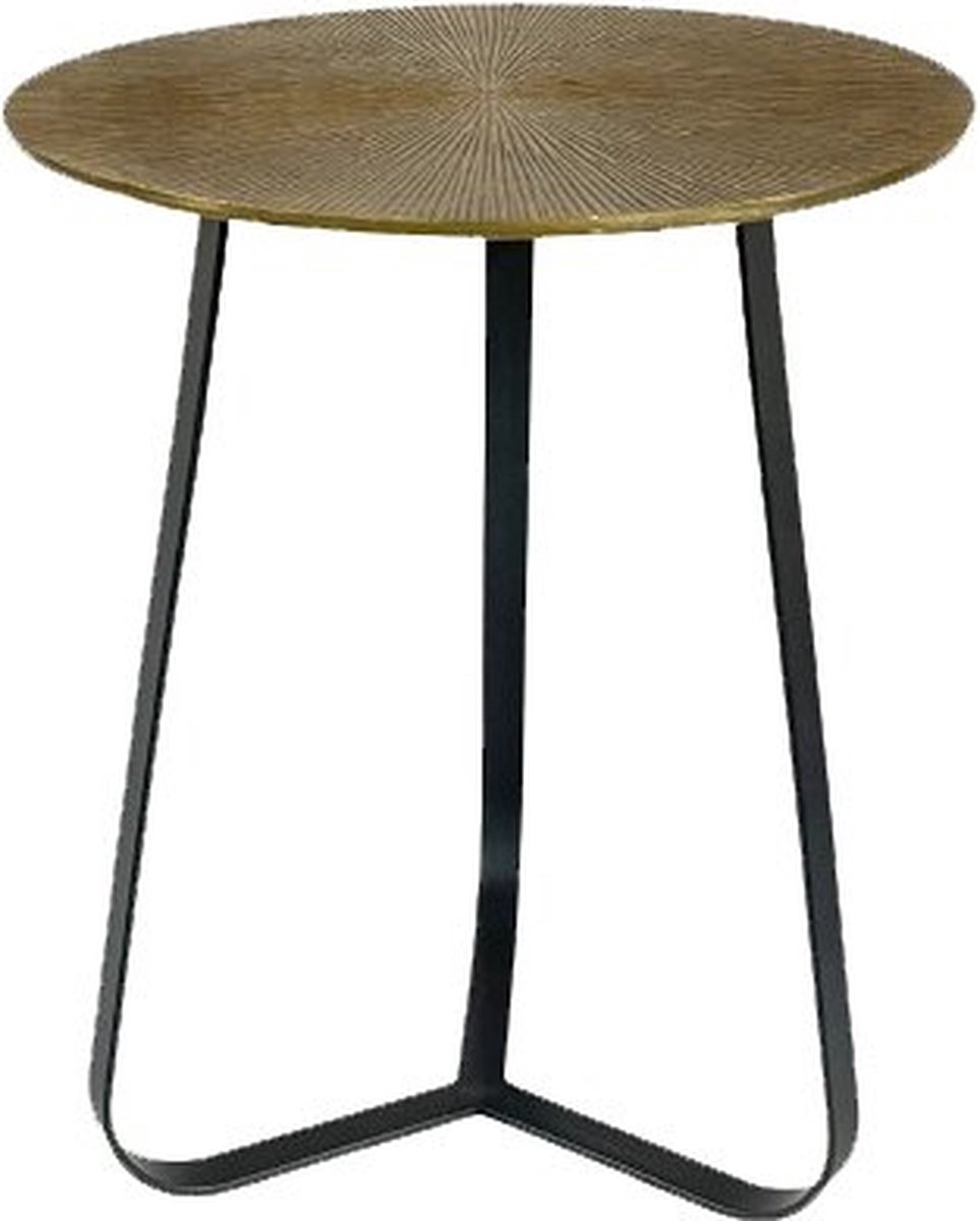 Luxe Salontafel Rond Industrieel Aluminium (Ø 40 cm) - Salontafel Brons / Zwart - Salontafels Landelijk - Bijzettafels - Bijzettafeltjes Woonkamer - Bijzettafel Industrieel / Antieke finish - Zwart - Bijzettafel Rond 40cm