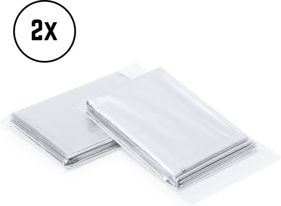 2 stuks nooddeken - Isolatiedeken - Reddingsdeken - Noodpakket - Zilver