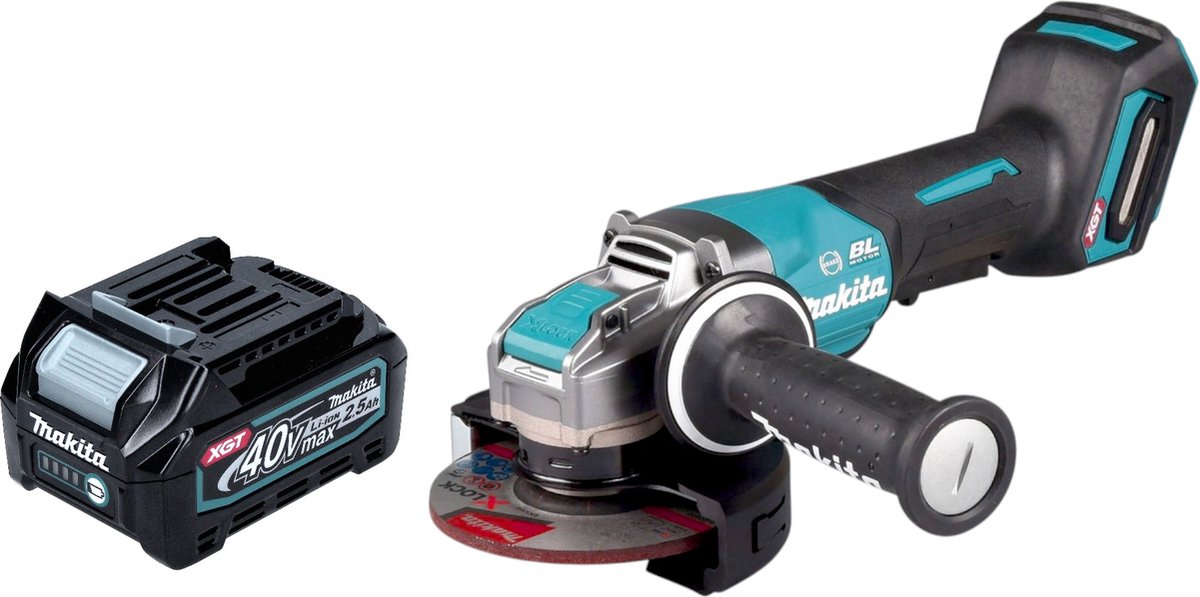 Makita GA 047 GD1 Accuslijper 40 V max. 125 mm X-LOCK Brushless + 1x accu 2,5 Ah - zonder lader